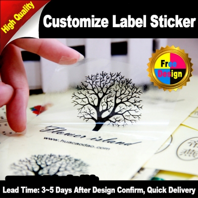 MOQ 500 pcs Customize Clear PET Label Sticker White PVC Stickers